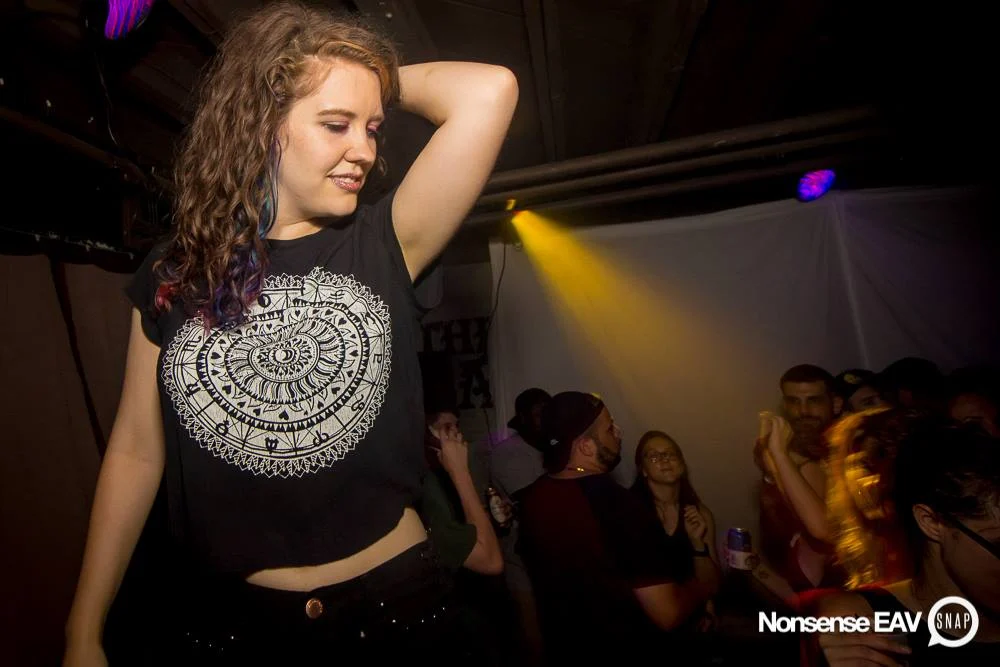 Nonsense EAV Indie Pop Dance Party - July 2017 at The Basement in EAV! Kimber is the DJ! We get ridiculous! Photo by Oh Snap!