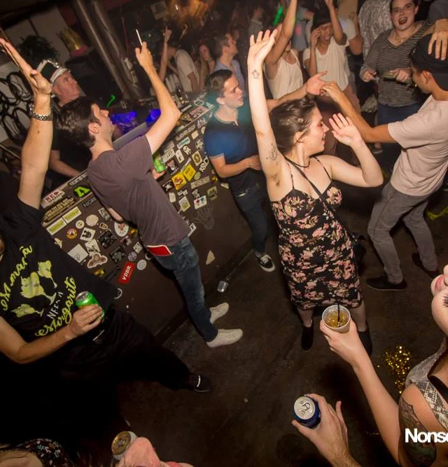 Nonsense EAV Indie Pop Dance Party - July 2017 at The Basement in EAV! Kimber is the DJ! We get ridiculous! Photo by Oh Snap!
