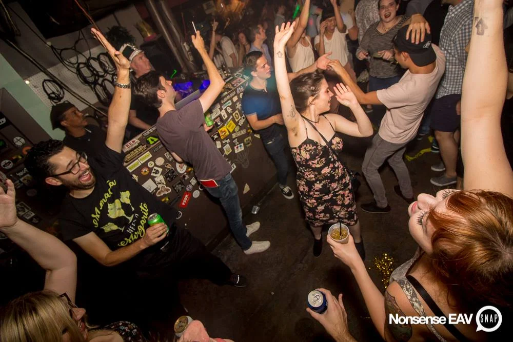 Nonsense EAV Indie Pop Dance Party - July 2017 at The Basement in EAV! Kimber is the DJ! We get ridiculous! Photo by Oh Snap!