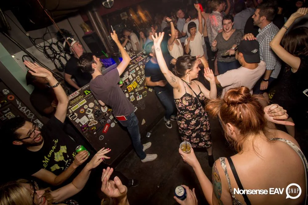 Nonsense EAV Indie Pop Dance Party - July 2017 at The Basement in EAV! Kimber is the DJ! We get ridiculous! Photo by Oh Snap!