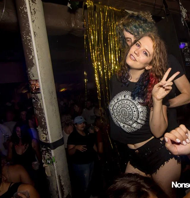 Nonsense EAV Indie Pop Dance Party - July 2017 at The Basement in EAV! Kimber is the DJ! We get ridiculous! Photo by Oh Snap!