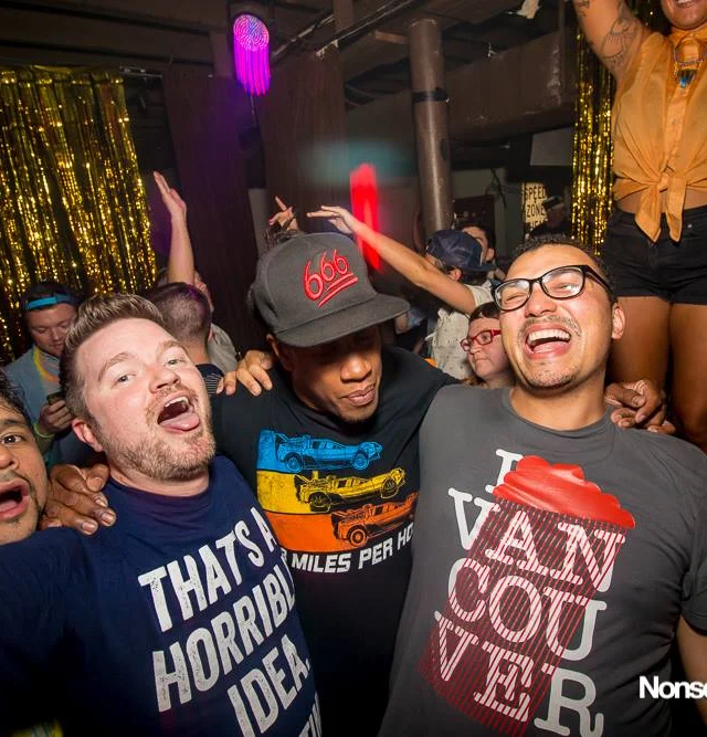 Nonsense EAV Indie Pop Dance Party - July 2017 at The Basement in EAV! Kimber is the DJ! We get ridiculous! Photo by Oh Snap!