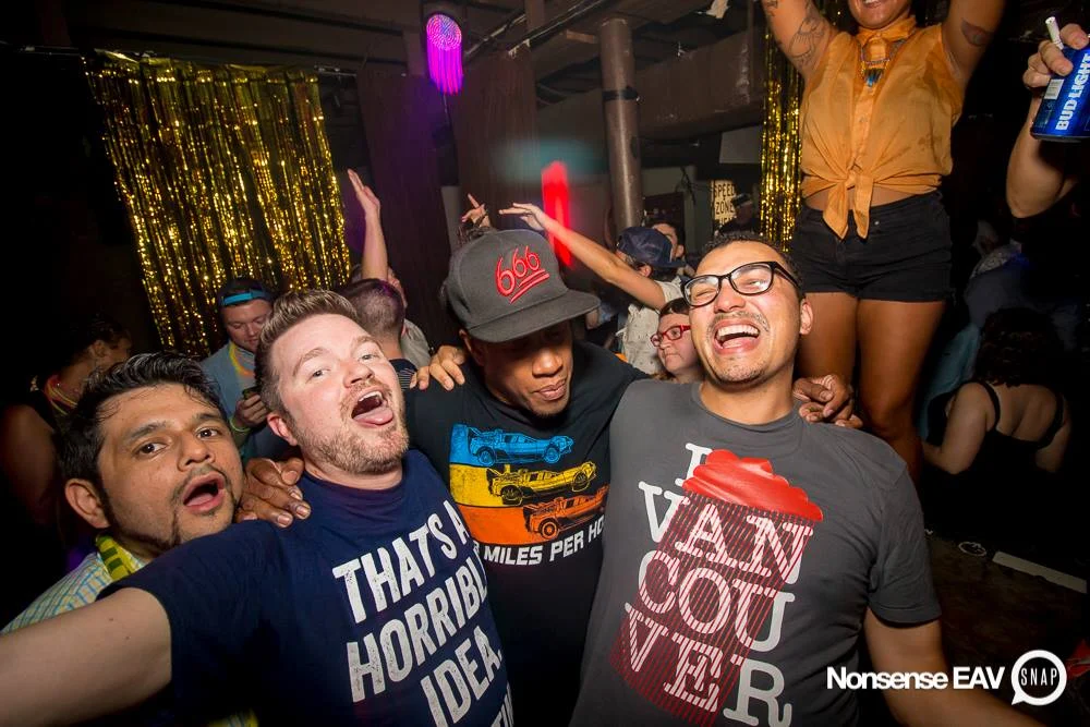 Nonsense EAV Indie Pop Dance Party - July 2017 at The Basement in EAV! Kimber is the DJ! We get ridiculous! Photo by Oh Snap!