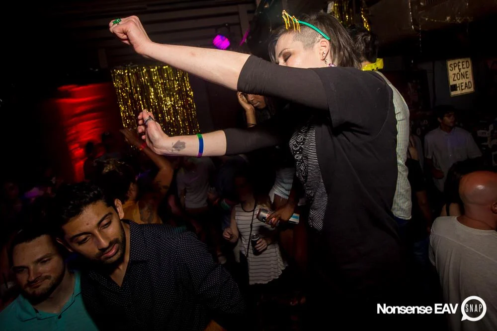 Nonsense EAV Indie Pop Dance Party - July 2017 at The Basement in EAV! Kimber is the DJ! We get ridiculous! Photo by Oh Snap!