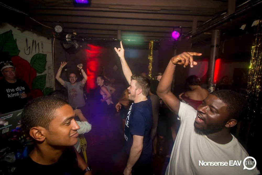 Nonsense EAV Indie Pop Dance Party - July 2017 at The Basement in EAV! Kimber is the DJ! We get ridiculous! Photo by Oh Snap!