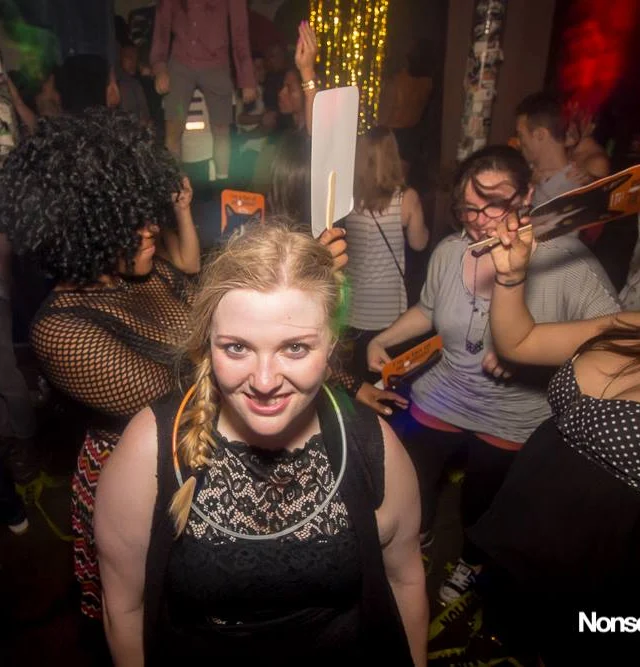 Nonsense EAV Indie Pop Dance Party - July 2017 at The Basement in EAV! Kimber is the DJ! We get ridiculous! Photo by Oh Snap!
