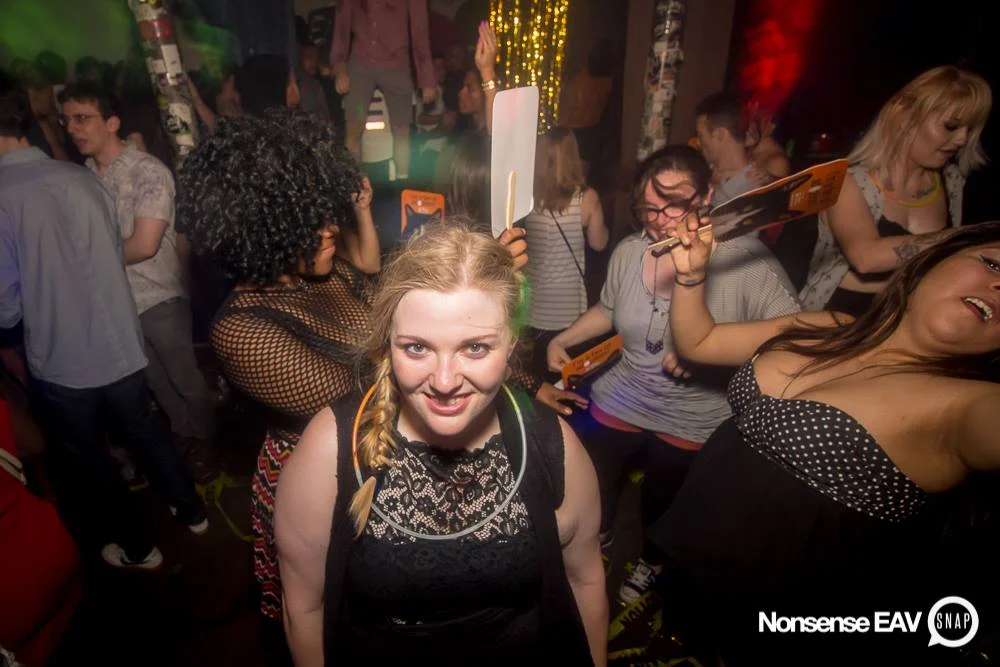 Nonsense EAV Indie Pop Dance Party - July 2017 at The Basement in EAV! Kimber is the DJ! We get ridiculous! Photo by Oh Snap!