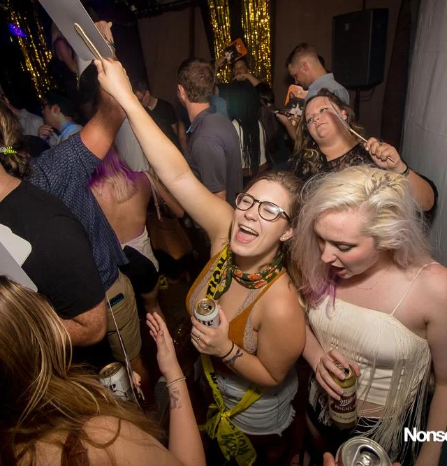 Nonsense EAV Indie Pop Dance Party - July 2017 at The Basement in EAV! Kimber is the DJ! We get ridiculous! Photo by Oh Snap!
