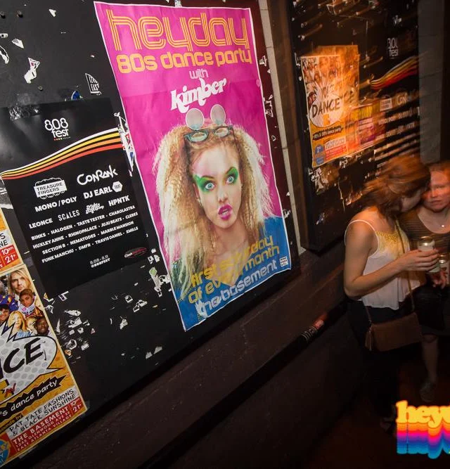 Heyday 80s Dance Party! At the The Basement - EAV! Kimber is the DJ. 1st Saturday of Every Month! Tag your friends! Photo by Oh Snap Kid.