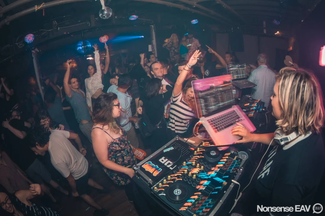 Nonsense EAV Indie Pop Dance Party - August 2017 at The Basement. We danced in the dark and things got ridiculous. 3rd Friday of every month! Kimber is the DJ. Photos by Oh Snap!