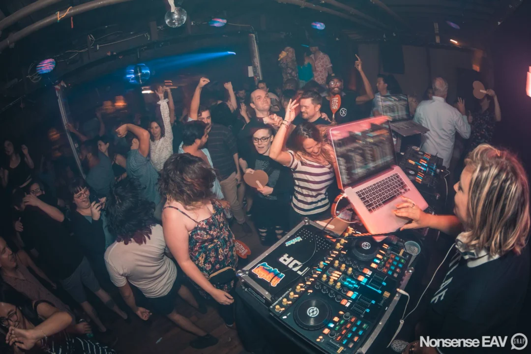 Nonsense EAV Indie Pop Dance Party - August 2017 at The Basement. We danced in the dark and things got ridiculous. 3rd Friday of every month! Kimber is the DJ. Photos by Oh Snap!