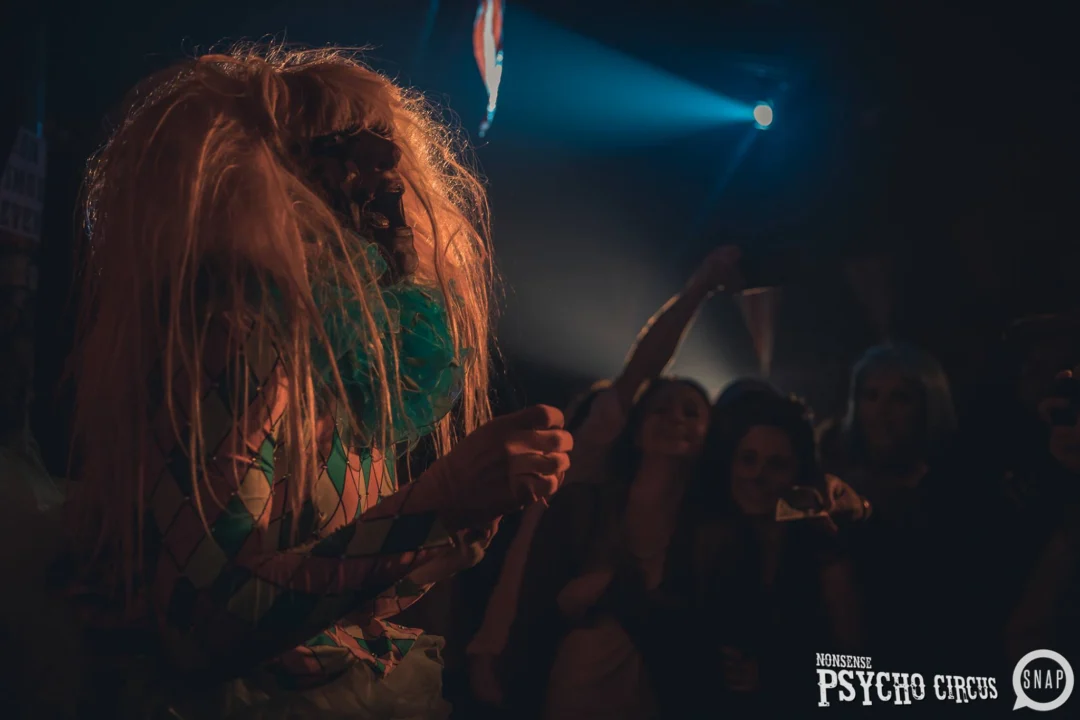 Nonsense - PSYCHO CIRCUS 2 with special guest performances by EVAH DESTRUCTION! The DJ is Kimber! 3rd Friday of every month at The Basement in EAV. Photo by Oh Snap/Fabeaux