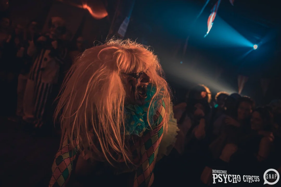 Nonsense - PSYCHO CIRCUS 2 with special guest performances by EVAH DESTRUCTION! The DJ is Kimber! 3rd Friday of every month at The Basement in EAV. Photo by Oh Snap/Fabeaux