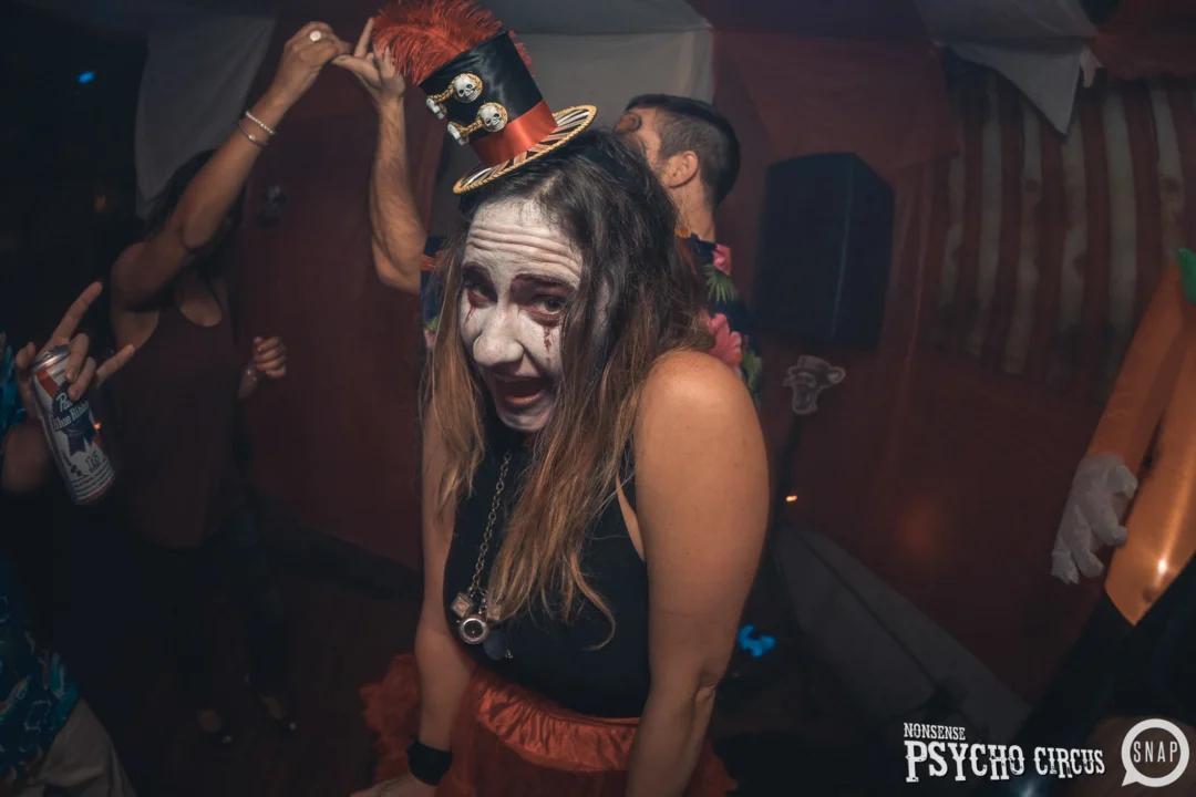 Nonsense - PSYCHO CIRCUS 2 with special guest performances by EVAH DESTRUCTION! The DJ is Kimber! 3rd Friday of every month at The Basement in EAV. Photo by Oh Snap/Fabeaux