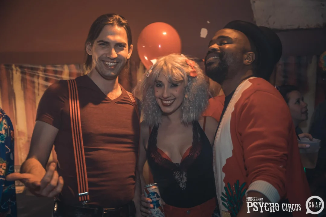 Nonsense - PSYCHO CIRCUS 2 with special guest performances by EVAH DESTRUCTION! The DJ is Kimber! 3rd Friday of every month at The Basement in EAV. Photo by Oh Snap/Fabeaux