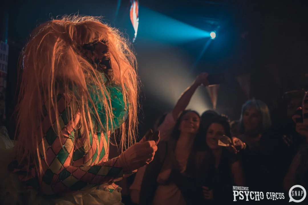 Nonsense - PSYCHO CIRCUS 2 with special guest performances by EVAH DESTRUCTION! The DJ is Kimber! 3rd Friday of every month at The Basement in EAV. Photo by Oh Snap/Fabeaux