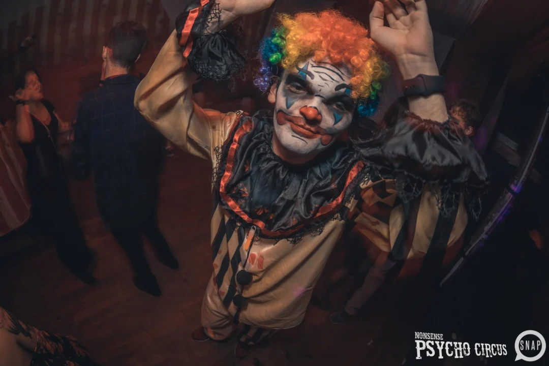 Nonsense - PSYCHO CIRCUS 2 with special guest performances by EVAH DESTRUCTION! The DJ is Kimber! 3rd Friday of every month at The Basement in EAV. Photo by Oh Snap/Fabeaux