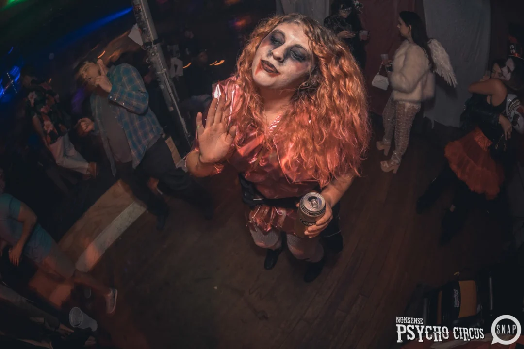 Nonsense - PSYCHO CIRCUS 2 with special guest performances by EVAH DESTRUCTION! The DJ is Kimber! 3rd Friday of every month at The Basement in EAV. Photo by Oh Snap/Fabeaux