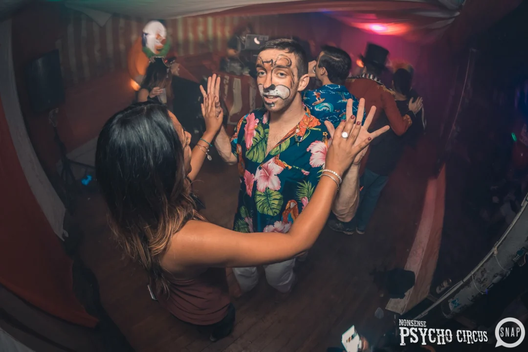 Nonsense - PSYCHO CIRCUS 2 with special guest performances by EVAH DESTRUCTION! The DJ is Kimber! 3rd Friday of every month at The Basement in EAV. Photo by Oh Snap/Fabeaux