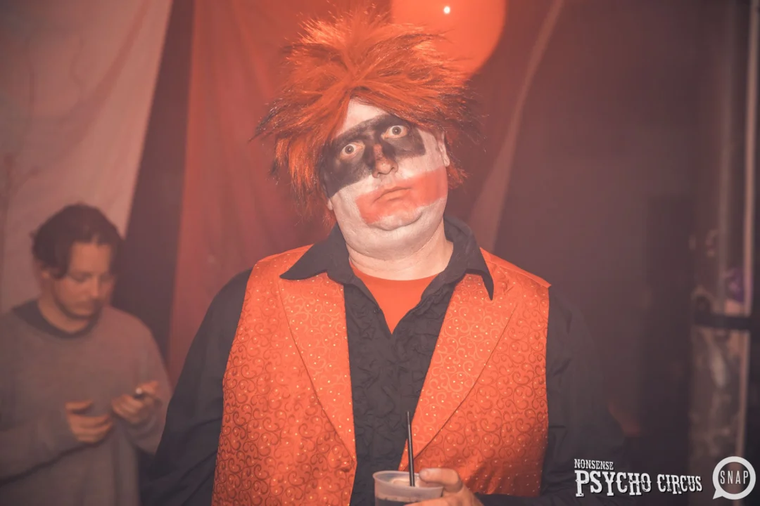 Nonsense - PSYCHO CIRCUS 2 with special guest performances by EVAH DESTRUCTION! The DJ is Kimber! 3rd Friday of every month at The Basement in EAV. Photo by Oh Snap/Fabeaux