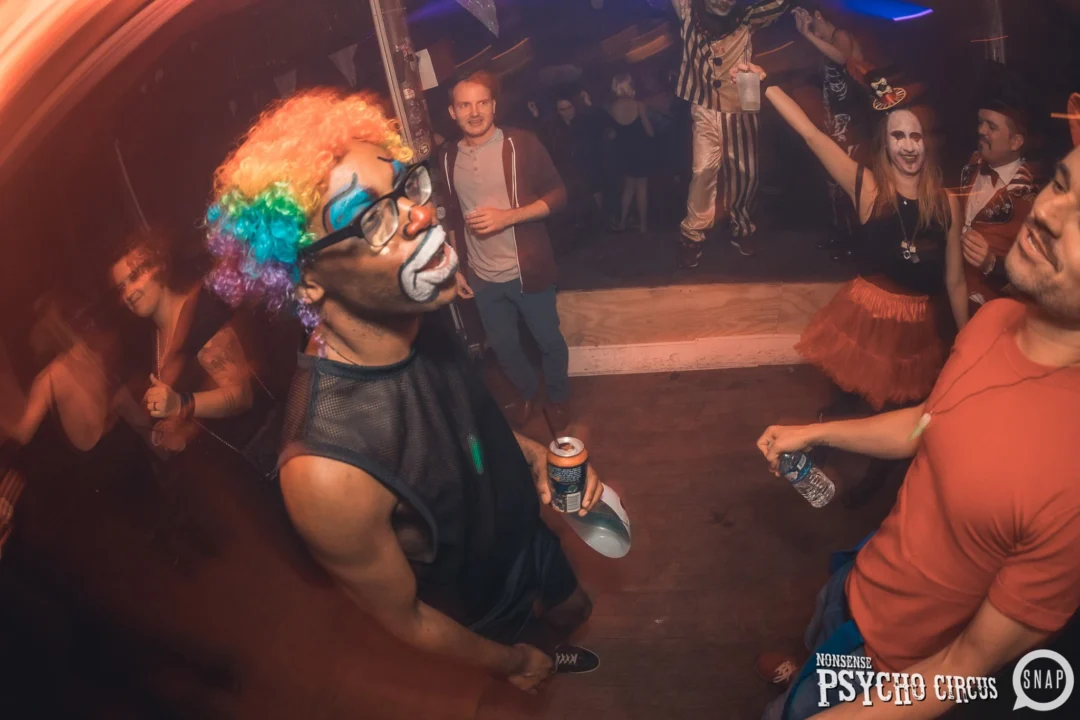 Nonsense - PSYCHO CIRCUS 2 with special guest performances by EVAH DESTRUCTION! The DJ is Kimber! 3rd Friday of every month at The Basement in EAV. Photo by Oh Snap/Fabeaux