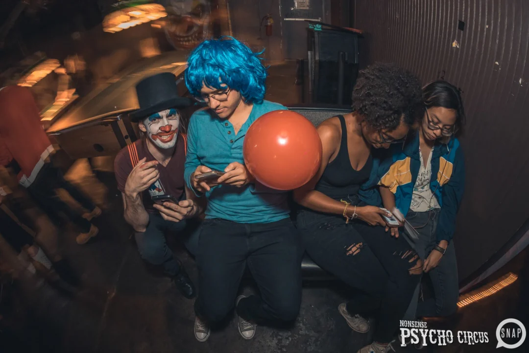 Nonsense - PSYCHO CIRCUS 2 with special guest performances by EVAH DESTRUCTION! The DJ is Kimber! 3rd Friday of every month at The Basement in EAV. Photo by Oh Snap/Fabeaux