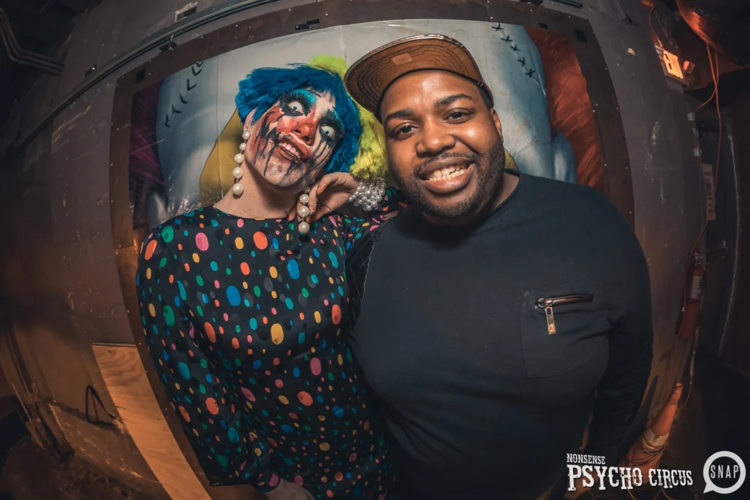 Nonsense - PSYCHO CIRCUS 2 with special guest performances by EVAH DESTRUCTION! The DJ is Kimber! 3rd Friday of every month at The Basement in EAV. Photo by Oh Snap/Fabeaux