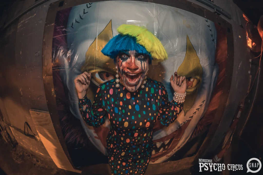 Nonsense - PSYCHO CIRCUS 2 with special guest performances by EVAH DESTRUCTION! The DJ is Kimber! 3rd Friday of every month at The Basement in EAV. Photo by Oh Snap/Fabeaux