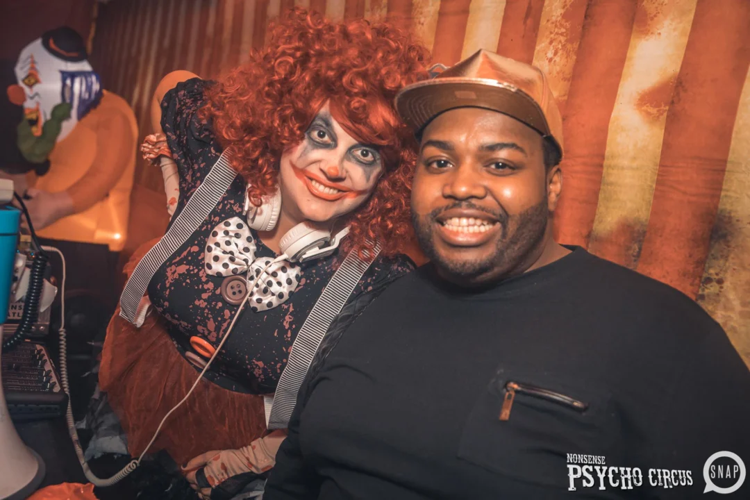 Nonsense - PSYCHO CIRCUS 2 with special guest performances by EVAH DESTRUCTION! The DJ is Kimber! 3rd Friday of every month at The Basement in EAV. Photo by Oh Snap/Fabeaux