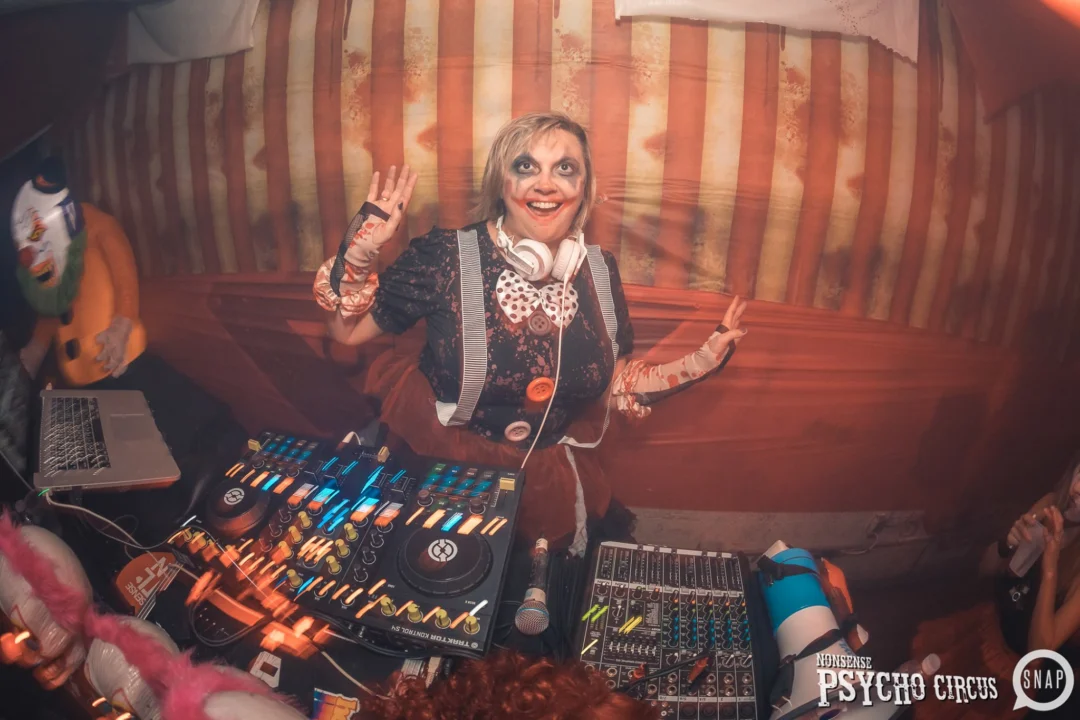 Nonsense - PSYCHO CIRCUS 2 with special guest performances by EVAH DESTRUCTION! The DJ is Kimber! 3rd Friday of every month at The Basement in EAV. Photo by Oh Snap/Fabeaux
