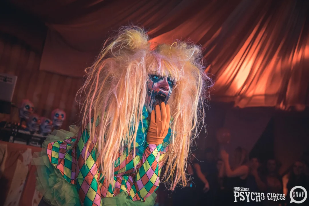 Nonsense - PSYCHO CIRCUS 2 with special guest performances by EVAH DESTRUCTION! The DJ is Kimber! 3rd Friday of every month at The Basement in EAV. Photo by Oh Snap/Fabeaux