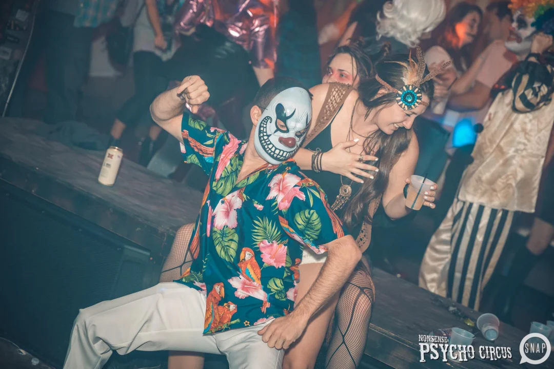 Nonsense - PSYCHO CIRCUS 2 with special guest performances by EVAH DESTRUCTION! The DJ is Kimber! 3rd Friday of every month at The Basement in EAV. Photo by Oh Snap/Fabeaux