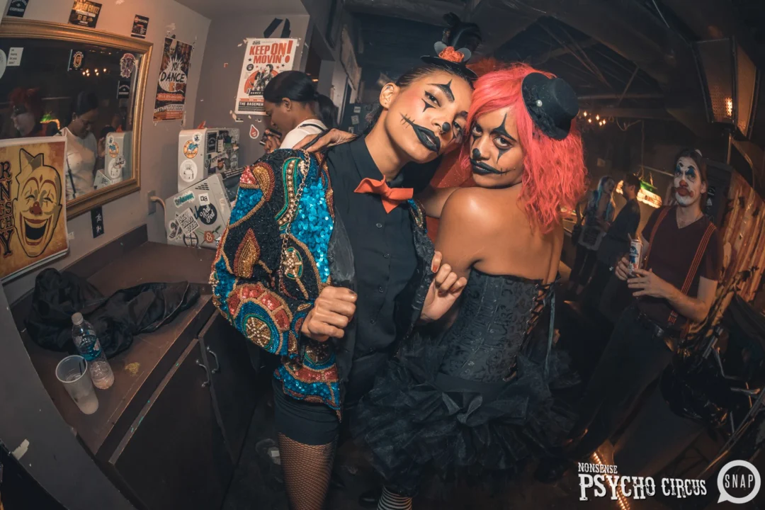 Nonsense - PSYCHO CIRCUS 2 with special guest performances by EVAH DESTRUCTION! The DJ is Kimber! 3rd Friday of every month at The Basement in EAV. Photo by Oh Snap/Fabeaux