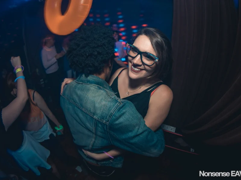 Nonsense: GLOW Indie Dance Party - February 2018! We danced! We glowed! We got ridiculous! Nonsense is the 3rd Friday of every month at The Basement. Kimber is the DJ. Photo by Oh Snap.