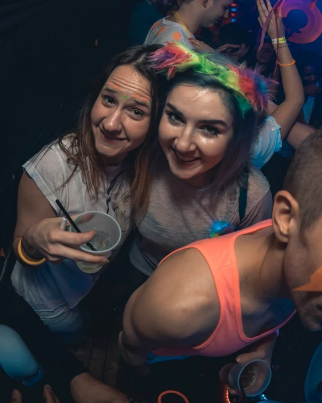 Nonsense: GLOW Indie Dance Party - February 2018! We danced! We glowed! We got ridiculous! Nonsense is the 3rd Friday of every month at The Basement. Kimber is the DJ. Photo by Oh Snap.