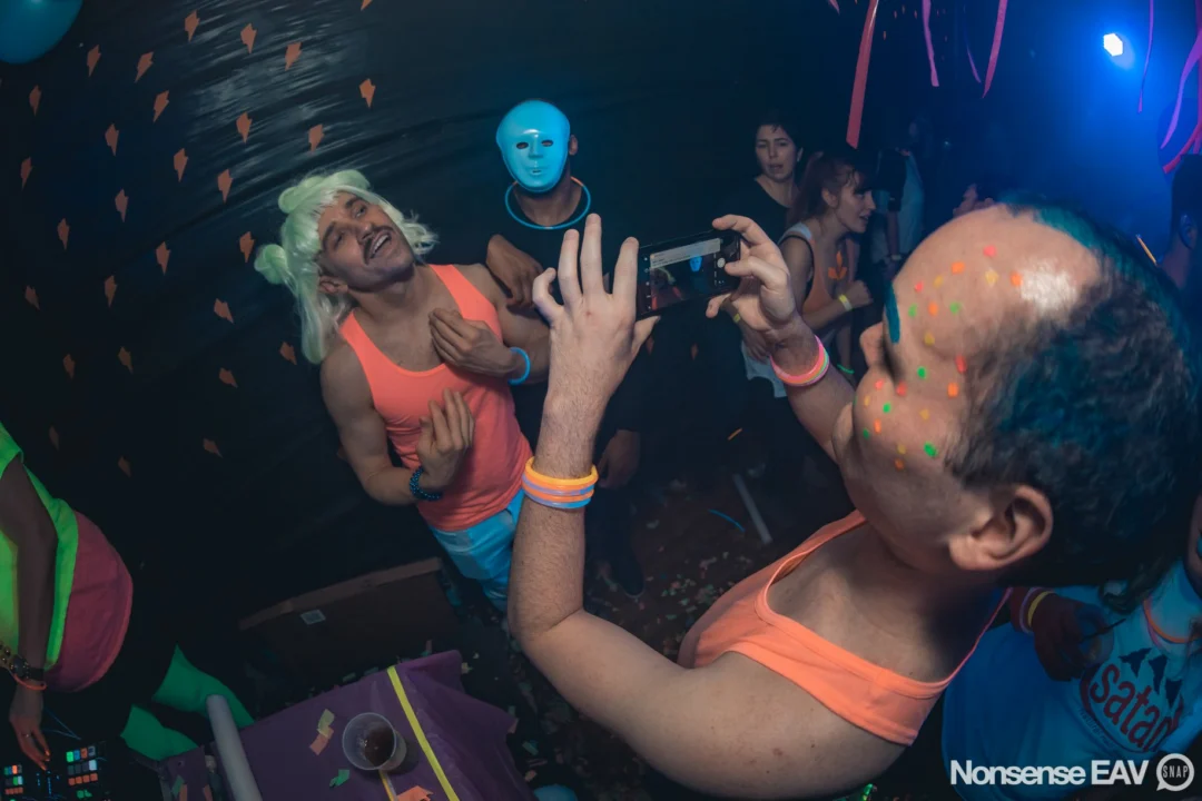Nonsense: GLOW Indie Dance Party - February 2018! We danced! We glowed! We got ridiculous! Nonsense is the 3rd Friday of every month at The Basement. Kimber is the DJ. Photo by Oh Snap.
