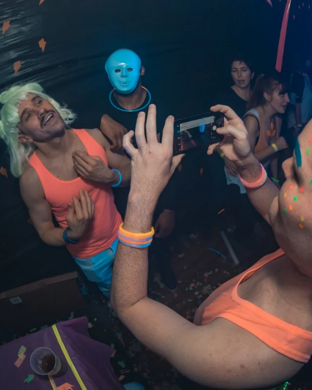 Nonsense: GLOW Indie Dance Party - February 2018! We danced! We glowed! We got ridiculous! Nonsense is the 3rd Friday of every month at The Basement. Kimber is the DJ. Photo by Oh Snap.