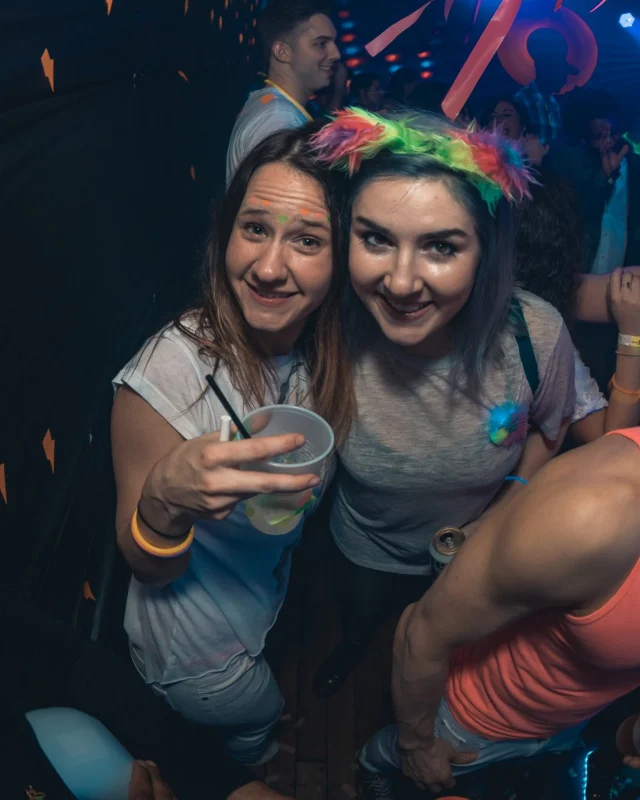 Nonsense: GLOW Indie Dance Party - February 2018! We danced! We glowed! We got ridiculous! Nonsense is the 3rd Friday of every month at The Basement. Kimber is the DJ. Photo by Oh Snap.