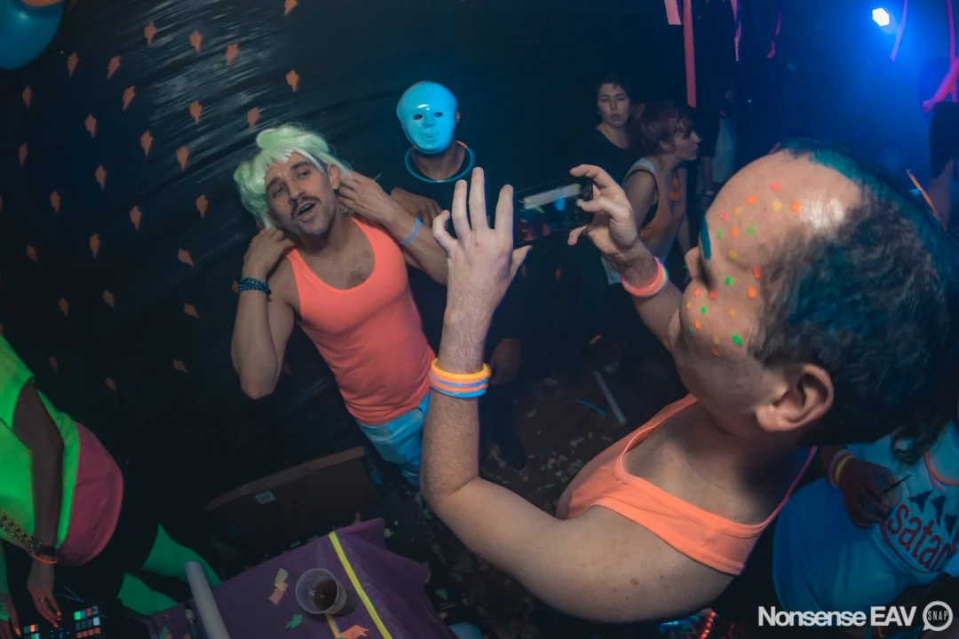 Nonsense: GLOW Indie Dance Party - February 2018! We danced! We glowed! We got ridiculous! Nonsense is the 3rd Friday of every month at The Basement. Kimber is the DJ. Photo by Oh Snap.