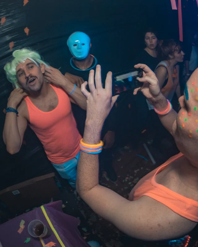 Nonsense: GLOW Indie Dance Party - February 2018! We danced! We glowed! We got ridiculous! Nonsense is the 3rd Friday of every month at The Basement. Kimber is the DJ. Photo by Oh Snap.