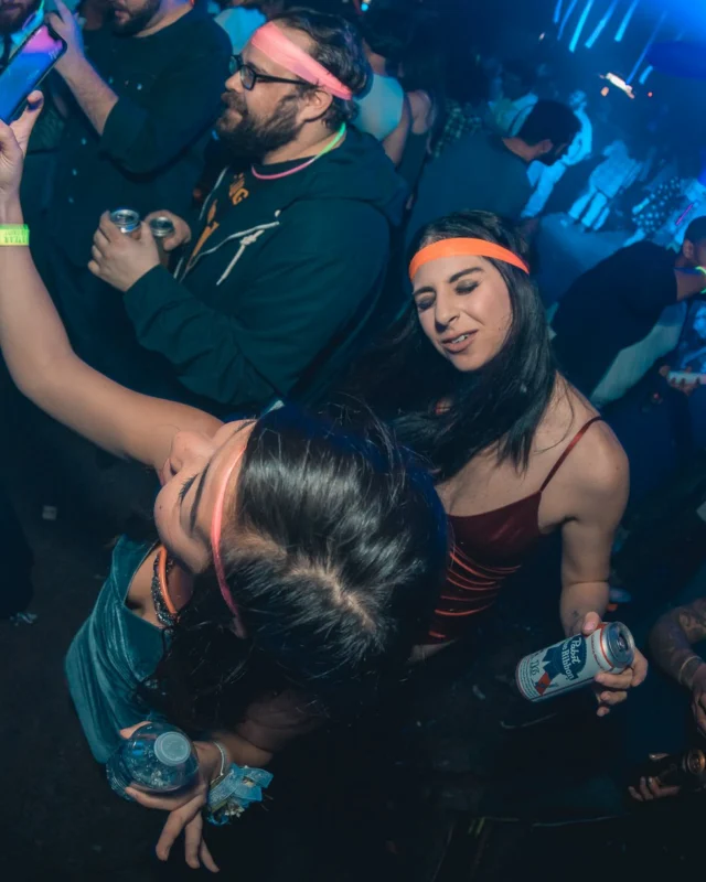 Nonsense: GLOW Indie Dance Party - February 2018! We danced! We glowed! We got ridiculous! Nonsense is the 3rd Friday of every month at The Basement. Kimber is the DJ. Photo by Oh Snap.