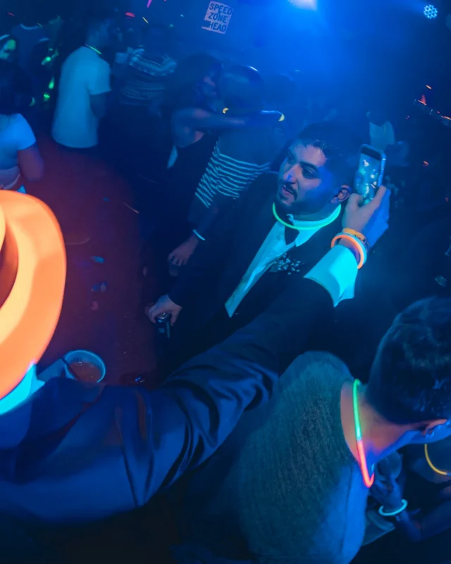 Nonsense: GLOW Indie Dance Party - February 2018! We danced! We glowed! We got ridiculous! Nonsense is the 3rd Friday of every month at The Basement. Kimber is the DJ. Photo by Oh Snap.