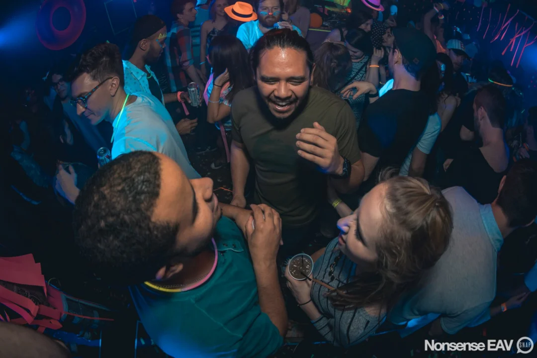 Nonsense: GLOW Indie Dance Party - February 2018! We danced! We glowed! We got ridiculous! Nonsense is the 3rd Friday of every month at The Basement. Kimber is the DJ. Photo by Oh Snap.