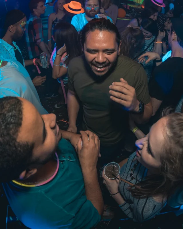 Nonsense: GLOW Indie Dance Party - February 2018! We danced! We glowed! We got ridiculous! Nonsense is the 3rd Friday of every month at The Basement. Kimber is the DJ. Photo by Oh Snap.