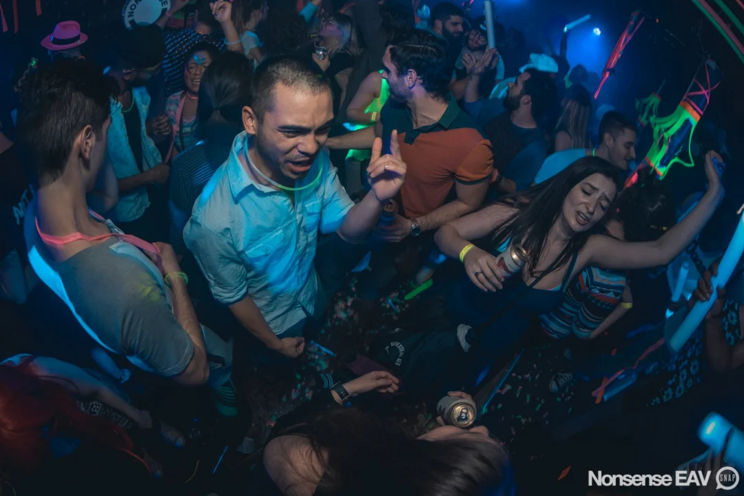 Nonsense: GLOW Indie Dance Party - February 2018! We danced! We glowed! We got ridiculous! Nonsense is the 3rd Friday of every month at The Basement. Kimber is the DJ. Photo by Oh Snap.