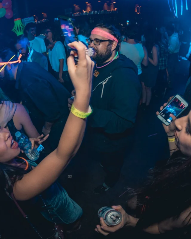Nonsense: GLOW Indie Dance Party - February 2018! We danced! We glowed! We got ridiculous! Nonsense is the 3rd Friday of every month at The Basement. Kimber is the DJ. Photo by Oh Snap.
