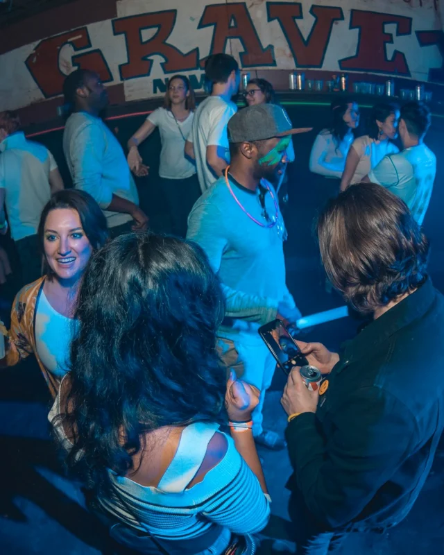 Nonsense: GLOW Indie Dance Party - February 2018! We danced! We glowed! We got ridiculous! Nonsense is the 3rd Friday of every month at The Basement. Kimber is the DJ. Photo by Oh Snap.