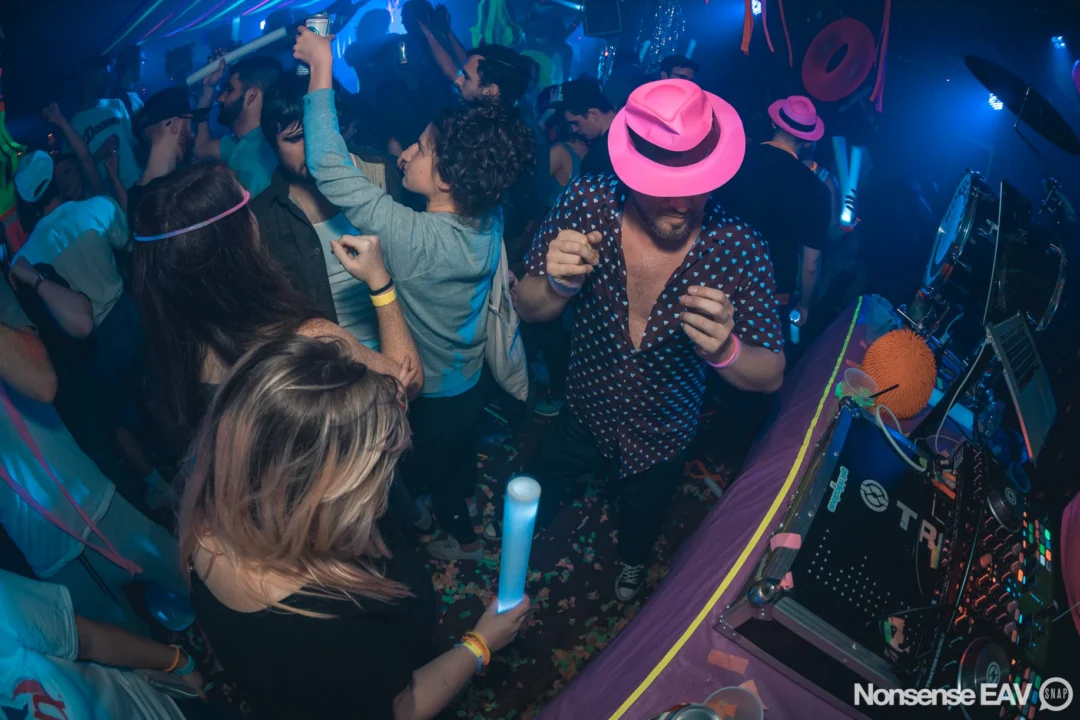 Nonsense: GLOW Indie Dance Party - February 2018! We danced! We glowed! We got ridiculous! Nonsense is the 3rd Friday of every month at The Basement. Kimber is the DJ. Photo by Oh Snap.