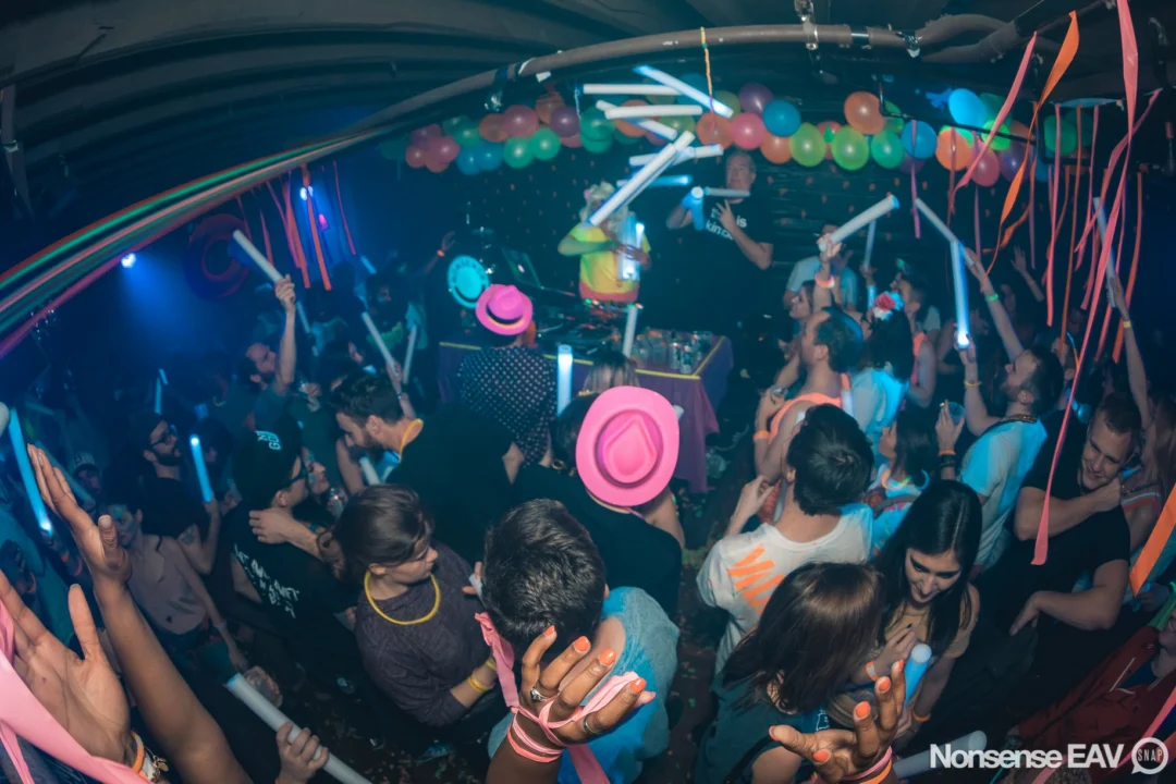 Nonsense: GLOW Indie Dance Party - February 2018! We danced! We glowed! We got ridiculous! Nonsense is the 3rd Friday of every month at The Basement. Kimber is the DJ. Photo by Oh Snap.