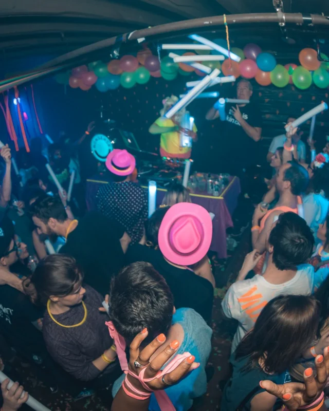 Nonsense: GLOW Indie Dance Party - February 2018! We danced! We glowed! We got ridiculous! Nonsense is the 3rd Friday of every month at The Basement. Kimber is the DJ. Photo by Oh Snap.